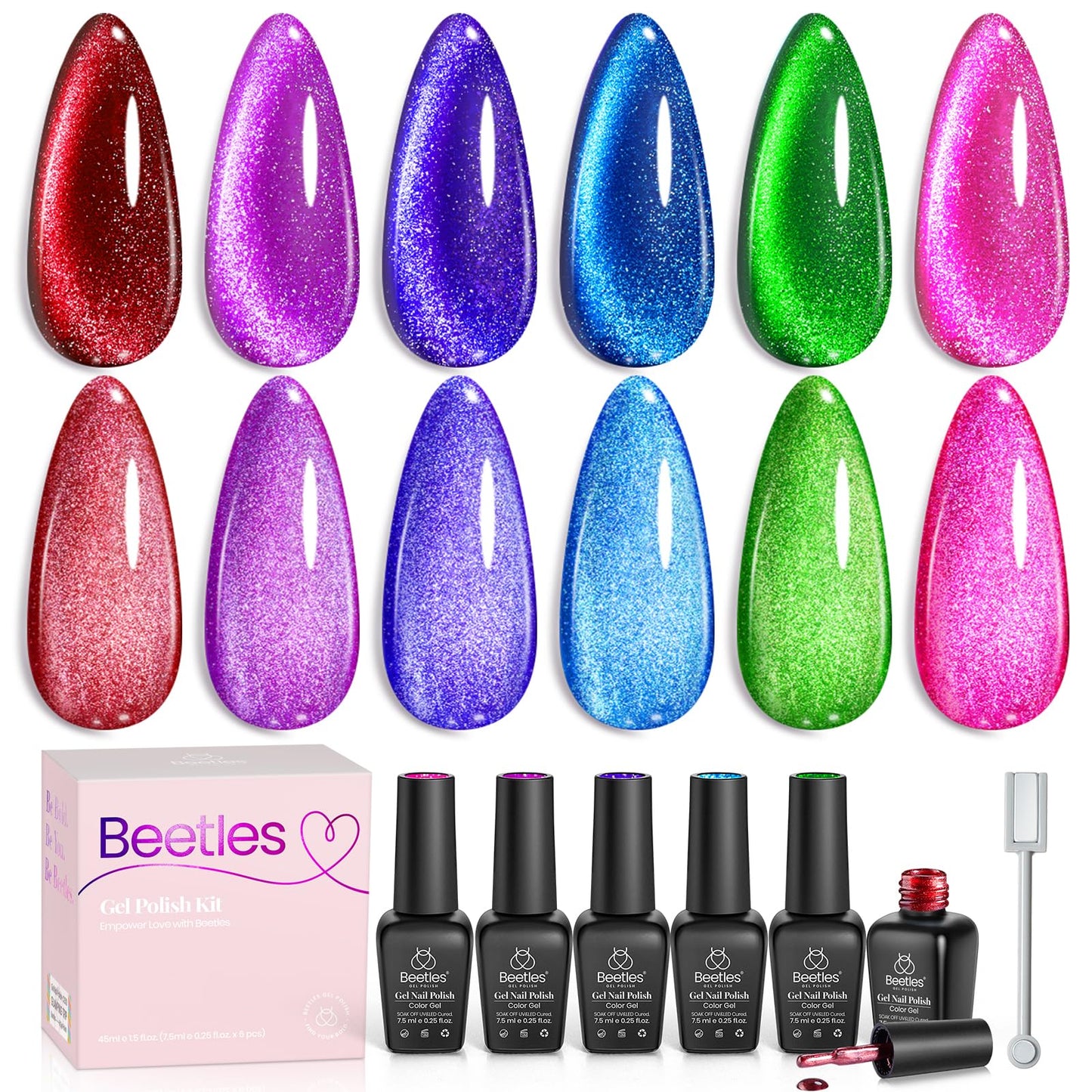 Beetles Jelly Gel Nail Polish Set, 6 Colors Milky White Nude Pink Brown Sheer Gel Polish Kit Nail Concealer Translucent Effect Soak Off Uv French Nail Art Gift for Women Ultimate Monochrome Collection