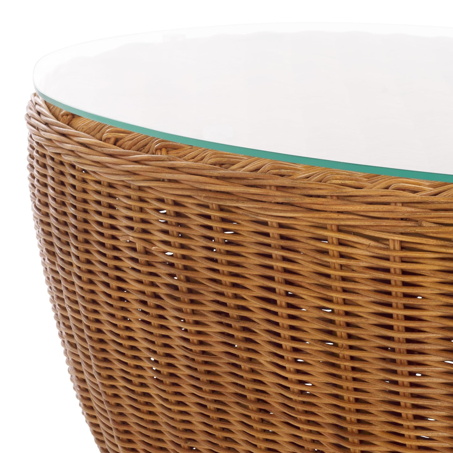 SAFAVIEH Couture Collection Hylda Natural Rattan Glass Top Coffee Table (Fully Assembled)