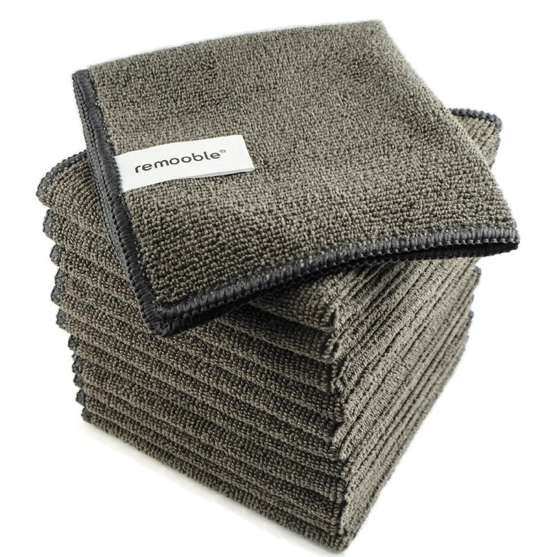 Remooble Microfiber Cleaning Cloth, Streak Free Whiteboard Cleaning Rags, Dry Erase Microfiber Towels, Pack of 12, Size 10 x 10 inch (25 x 25cm)