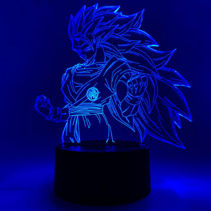 Otaku Lamps Super Saiyan 3 Goku Dragon Ball Super - 16 Color RGB LED Anime Night Light | 3D Room Décor Gift