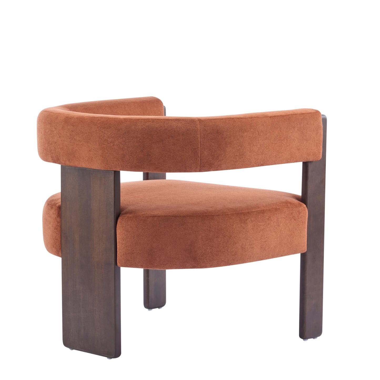 Christopher Knight Home Nettie Modern Accent Chair for Living Room, Velvet Fabric Single Lounge Sofa Chair with Wooden Frame, Comfy Reading Chair for Bedroom, Lounge Armchair with Cushion,Burnt Orange