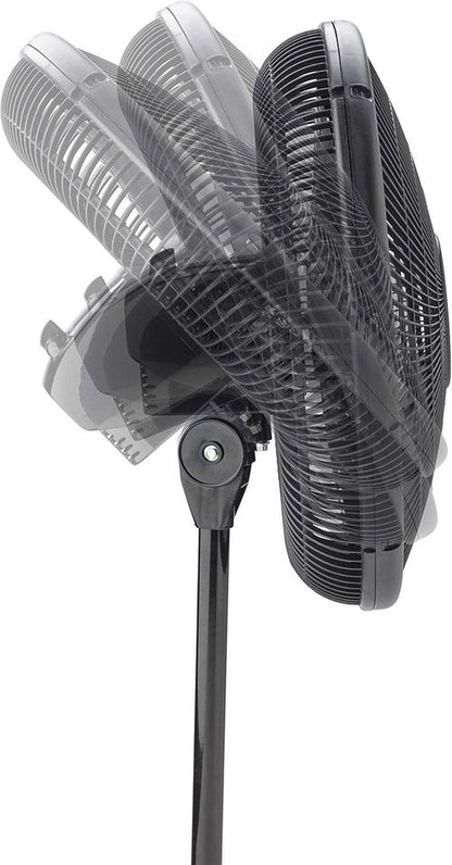Lasko 2521 16-Inch Quiet Oscillating Pedestal Fan - 3-Speed Adjustable for Home & Office, Black