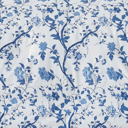 Laura Ashley Home - Twin Duvet Cover Set, Reversible Cotton Bedding with Matching Shams, Stylish Home Decor for All Seasons (Elise Medium Blue, Twin)