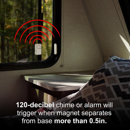 GE Personal Security Window and Door Alarm, 4 Pack, DIY Protection, Burglar Alert, Wireless Chime/Alarm, Easy Installation, Home Security, Ideal for Home, Garage, Apartment and More, White, 45174