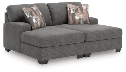 Signature Design by Ashley Seyler Lane Contemporary 2-Piece Super Chaise with Removable Cushion, Gray
