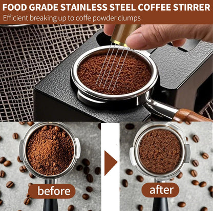 23Pcs Espresso Accessories, 51mm Coffee Espresso Tamper Kit, Espresso Machine Accessories Set, with Espress Stirrer | 350ml Milk Pitcher | Coffee Powder Dispenser | Latte Art Kit for Espresso Machine