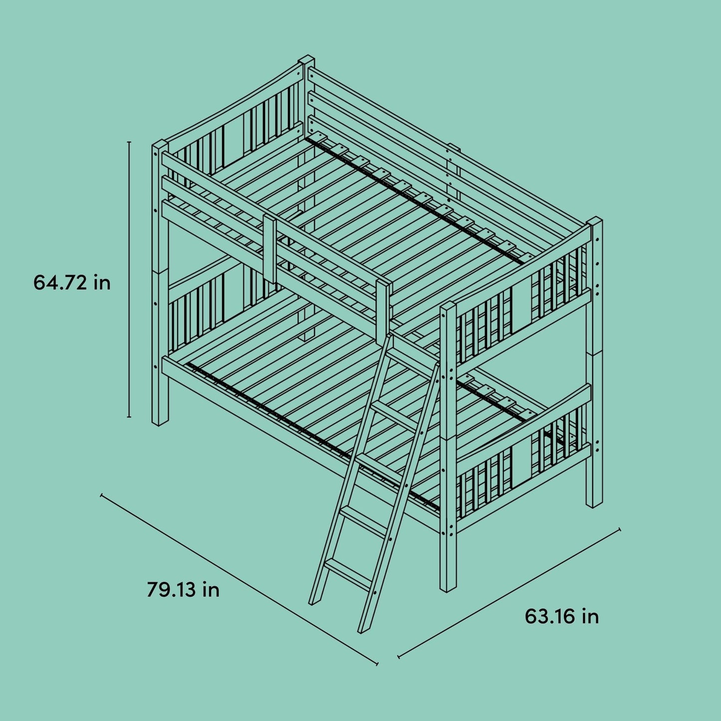 Storkcraft Caribou Bunk Bed Twin Over Twin Bunk Bed (Espresso) - GREENGUARD Gold Certified, Twin Bunk Beds for Kids, Converts to 2 Individual Twin Beds, Bunk Beds for Kids