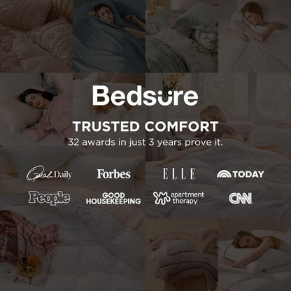 Bedsure Grey California King Duvet Cover - Extra Soft Prewashed Cotton-Like Polyester Bedding Set | 104x98 Inches with Zipper Closure & 2 Pillow Shams