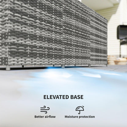 LMJITDS PE Resin Woven Outdoor Storage Chest with Waterproof Liner Enhanced Fade Protection UV Resistant Long-Lasting Durable Slate Gray