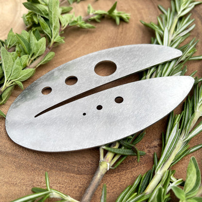 Raw Rutes Kale Razor - Kale and Herb Stripping Tool - Made in the USA from Stainless Steel - Perfect for removing stems from Herbs & Kale