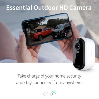 Arlo Essential Security Cameras Wireless Outdoor 1080p HD (2nd Gen, 2023 Release) - Battery Power, Person Recognition, Package Detection, Animated Preview, 1-Month Trial of Secure Plan, 3 Cam, White