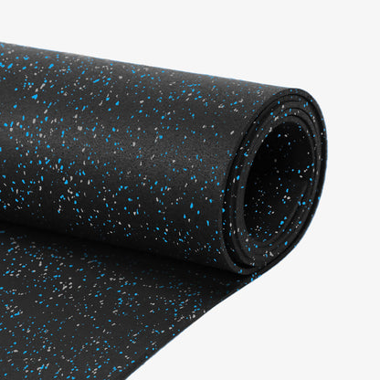IncStores 1/4" Tough Rubber Roll (4' x 10') - Excellent Gym Floor mats for Medium/Large Equipment and Light/Moderate Free Weights (5 Mats - 4'x10' Blue/Grey)