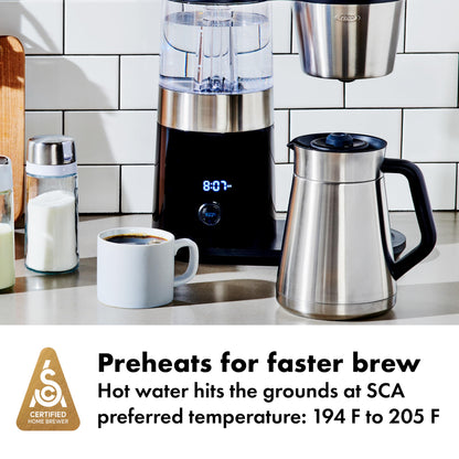 OXO Brew 9-Cup Coffee Maker – Stainless Steel, Programmable Coffee Machine with Single Serve or Full Carafe Options, SCA Certified Home Brewer