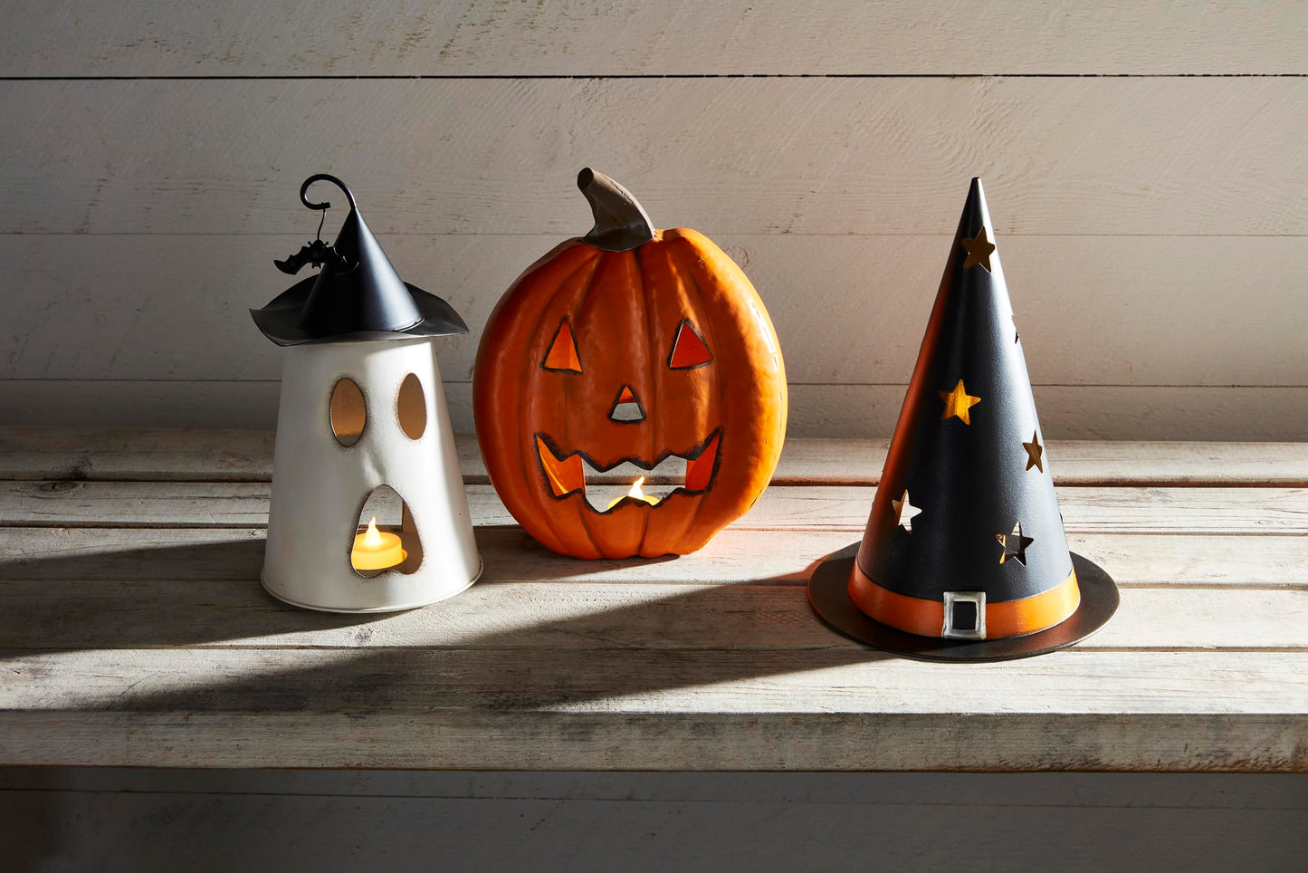 Mud Pie Halloween Tin Lanterns, Hat, 10.5" x 7.5"