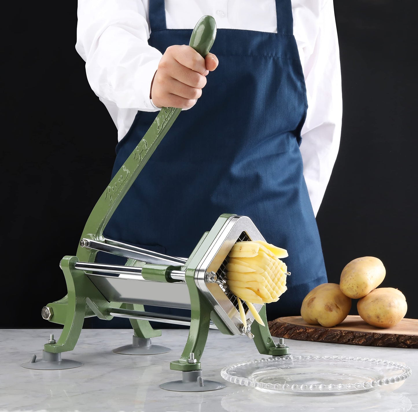 New Star Foodservice 37340 Commercial Restaurant French Fry Cutter with Suction Feet, 1/4-Inch