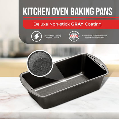 Bakken Swiss Loaf Pan Set, 4-Piece Deluxe Nonstick Carbon Steel Bakeware for Bread and Cakes