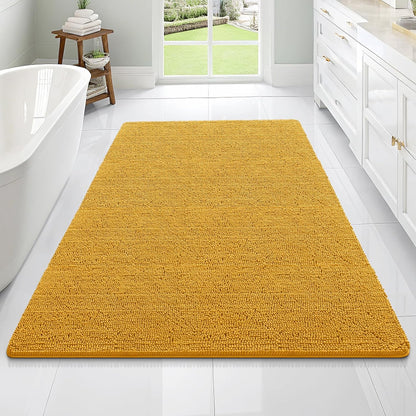 OLANLY Large Chenille Bathroom Rugs - Soft, Absorbent & Quick-Dry | 70x46, Golden Yellow
