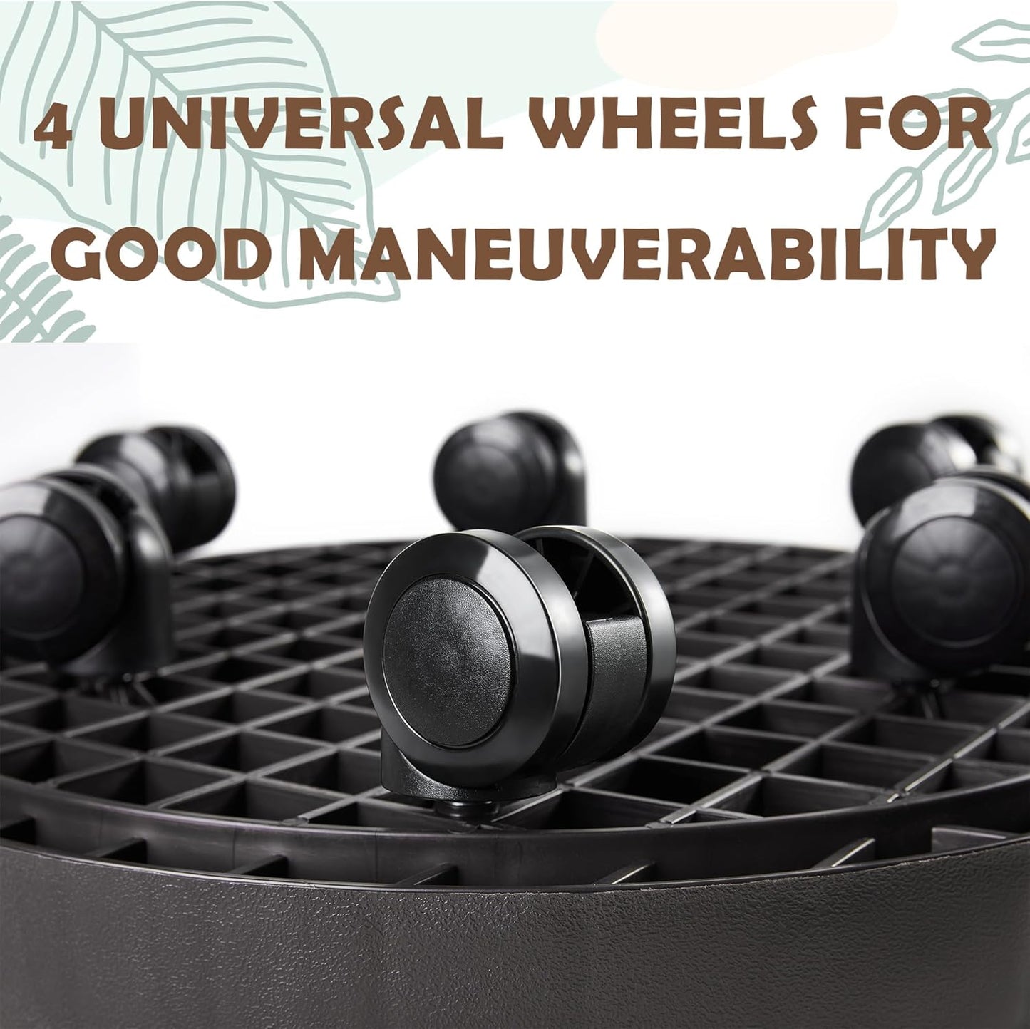11 Inch Planter Caddies Rolling Saucer Caddy with Wheels, Heavy Duty Wheeled Stand for Potted Plant, Round Coaster