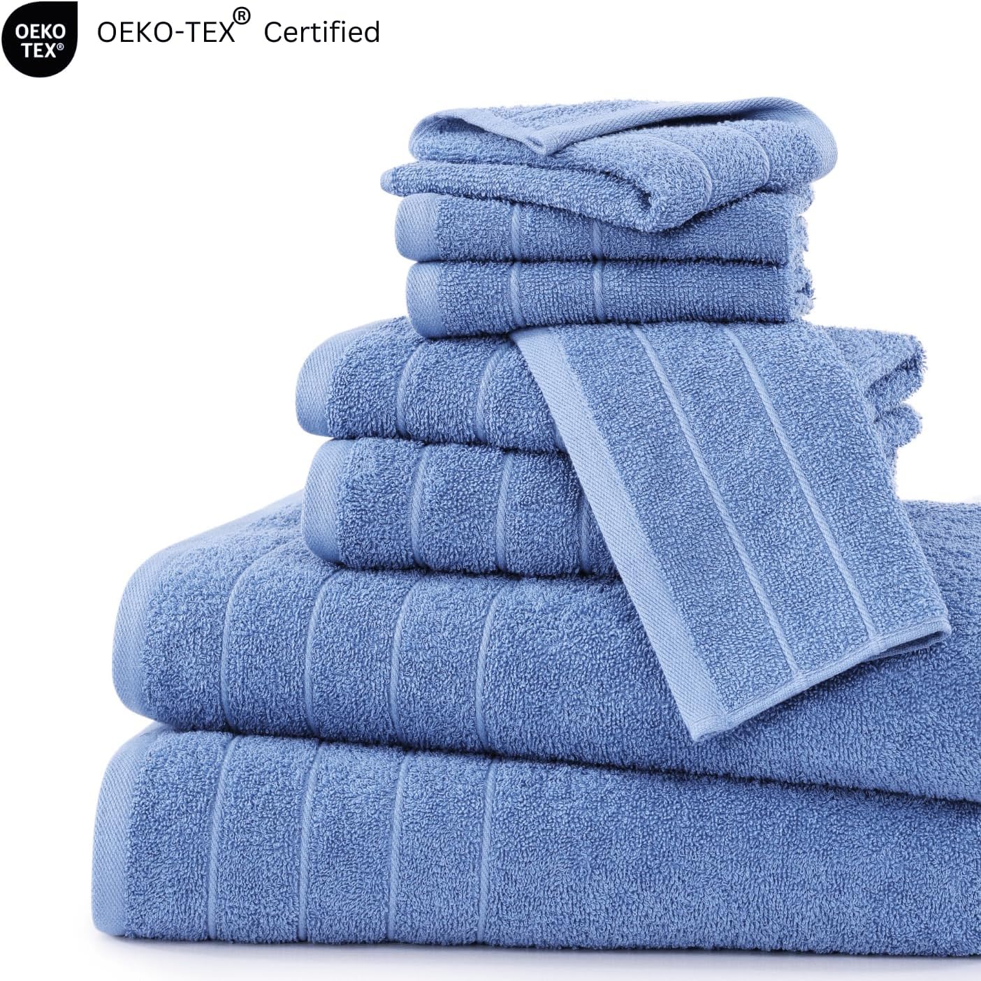 8 Set 2 4 2 3 Casa Platino Cotton Bath Towel Piece - Super Soft, Quick Dry & Absorbent - Bath, Washcloths, Hand Towels