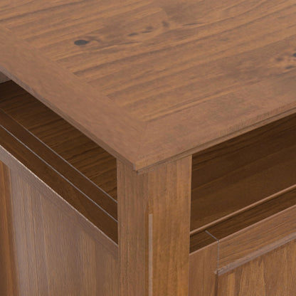 SIMPLIHOME Amherst TV Stand - 54 inch Wide Solid Wood Media Console in Medium Saddle Brown, Transitional Entertainment Center for Living Room for TVs up to 60 Inches with Shelves and Cable Management
