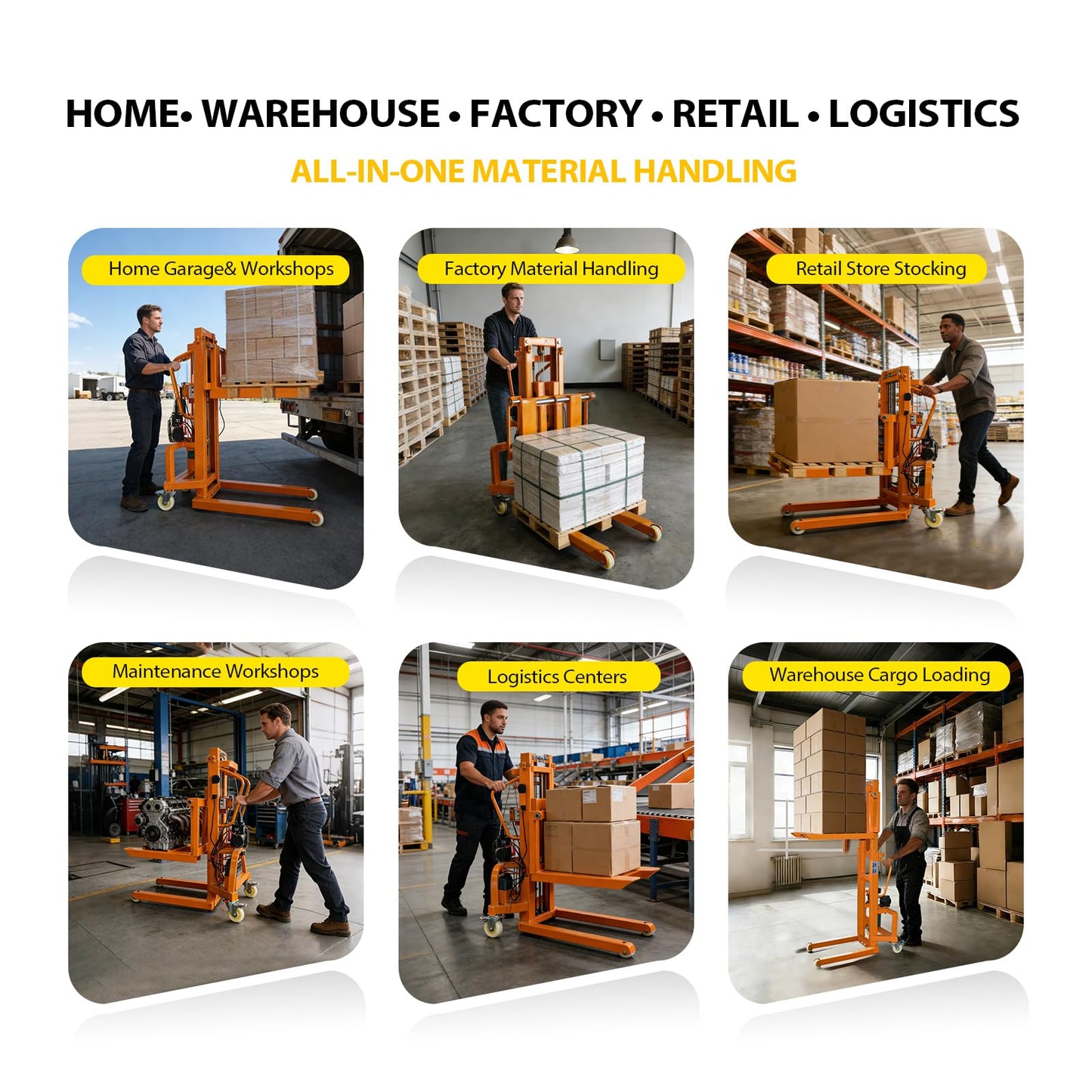 CareArise Electric Material Lift Pallet Stacker| 660lbs Capacity Forklift | 47.24" Max Remote Control Lift | Adjustable Forks&Base | Ideal for Warehouse, Garage, Logistics丨Battery Powered Forklift