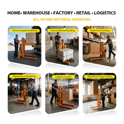 CareArise Electric Material Lift Pallet Stacker| 660lbs Capacity Forklift | 47.24" Max Remote Control Lift | Adjustable Forks&Base | Ideal for Warehouse, Garage, Logistics丨Battery Powered Forklift