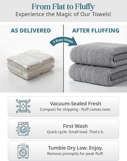 Set 8 2 4 2 Casa Platino Premium Cotton Bath Towel Pcs - Super Soft, Durable & Highly Absorbent - Bath, Washcloths