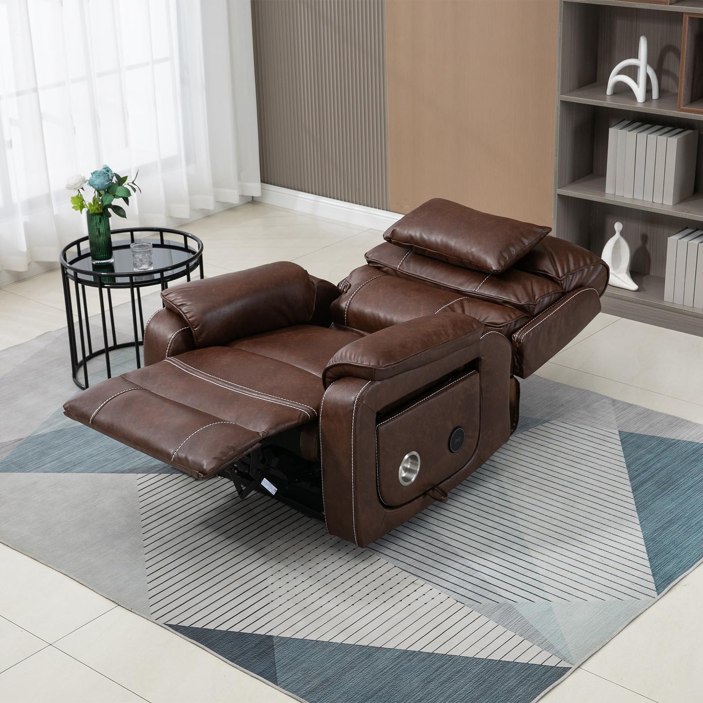 Oversized Electric Lift Chair Versatile Power Recliner Chair 180° Infinite Reclining Armchair for Adults with Massgae,Cupholder,USB-C Ports,Wireless Charging