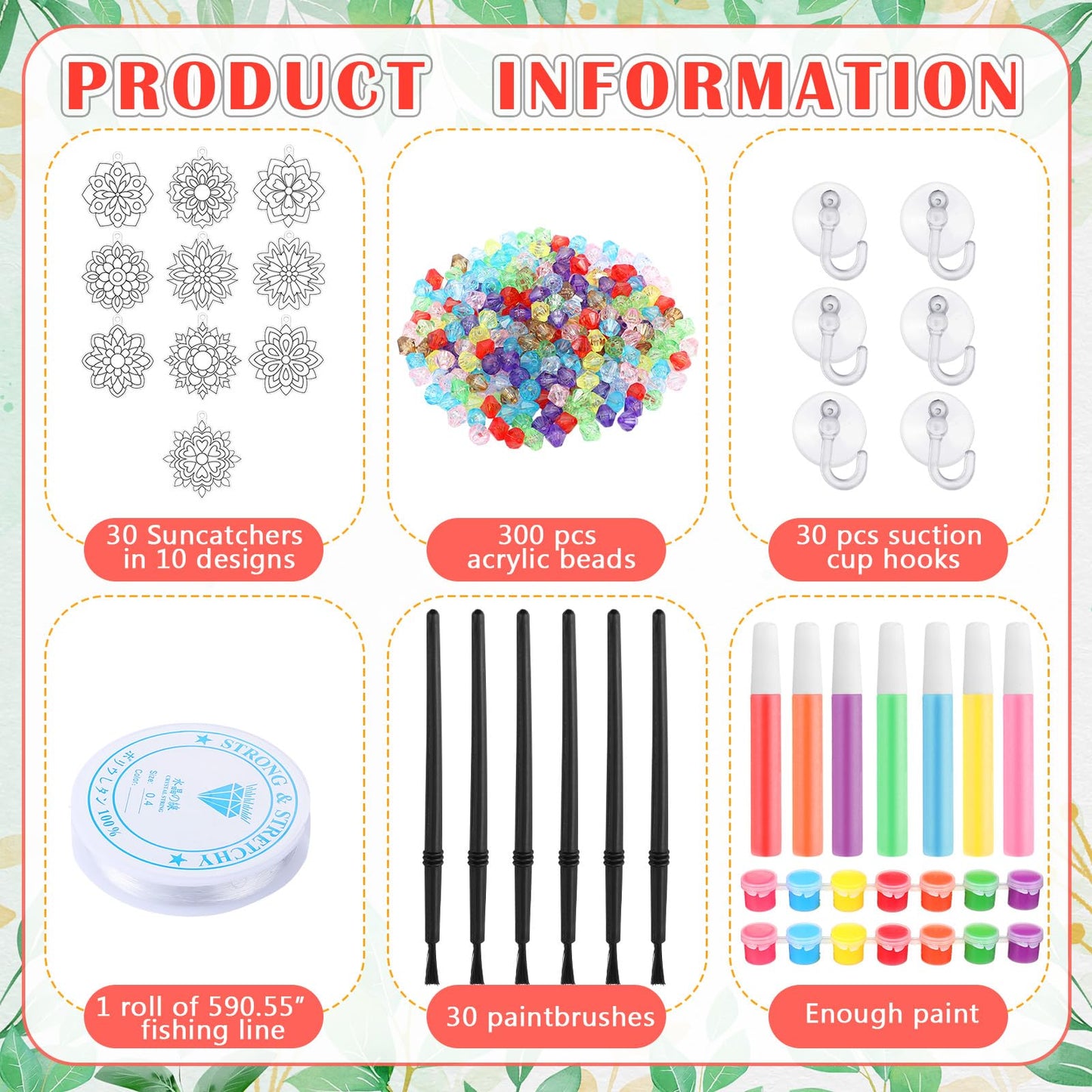 Sonwyoung 30 Sets Summer Mandala Suncatchers Craft Kits Easter Holi DIY Glow in The Dark Stained Glass Kit Paint Your Own Window Ornaments Art for Holiday Parties Home Decor and Creative Activities