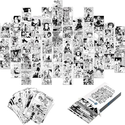 WOONKIT Anime Posters Pack - 50PCS 4X6 INCH MHA Anime Wall Collage Kit for Bedroom and Dorm Decor