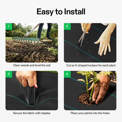 VIVOSUN Premium Weed Barrier Landscape Fabric Heavy Duty, 4ftx250ft 5oz Double-Layered Weed Control Mat with High Permeability, Commercial Ground Cover, Easy Set up & Superior Weed Control