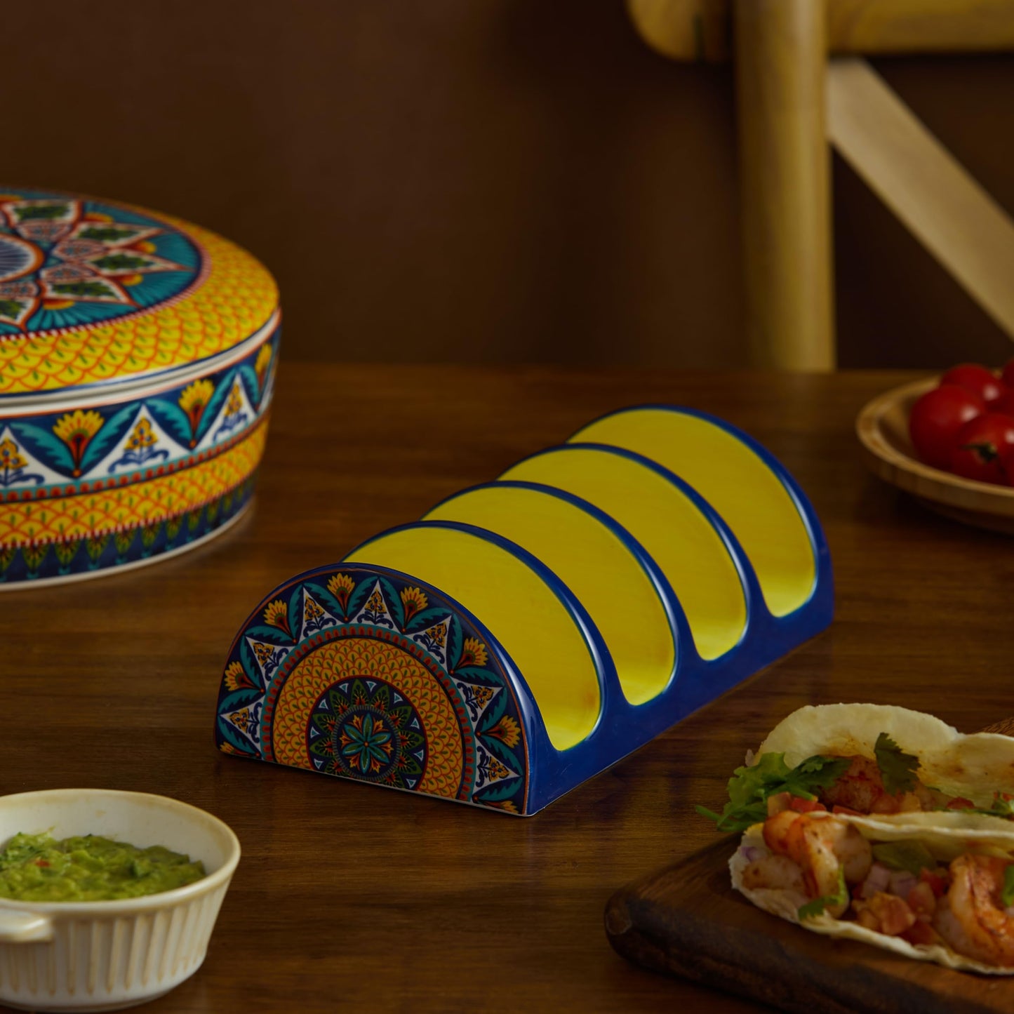 Bico Havana Ceramic Taco Holder, Taco Stand Rack Tray, Microwave and Dishwasher Safe