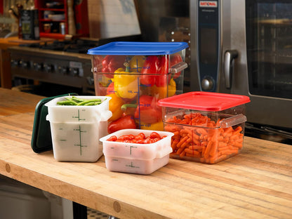 Carlisle FoodService Products Square Food Storage Container 4 Quarts White (Pack of 6) for Catering Buffets Restaurants