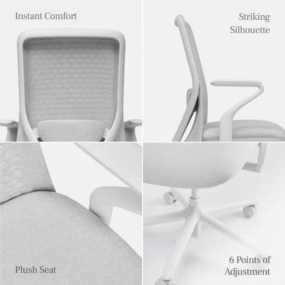 Branch Verve Chair - High Performance Executive Office Chair with Contoured Back and Adjustable Lumbar Support - High Density Foam Cushion and 3D Knit Back - Fits 5' to 6', Up to 275 lbs, Galaxy