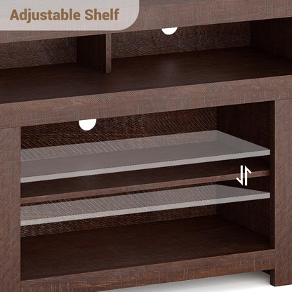 Farmhouse TV Stand for 75/80 Inch TVs, Long Entertainment Center with 4 Storage Drawers & 3 Open Shelf, Television Consoles Stands for Living Room, Bedroom