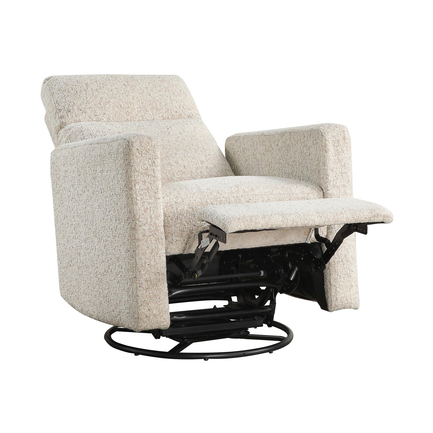 Lexicon Swivel Glider Recliner Chair, Nursery Glider, Chenille Fabric Recliner, Manual Recliner Sofa Chair for Living Room/Office/Apartment, Quartz