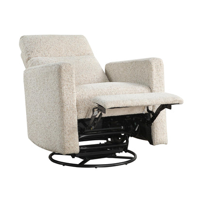 Lexicon Swivel Glider Recliner Chair, Nursery Glider, Chenille Fabric Recliner, Manual Recliner Sofa Chair for Living Room/Office/Apartment, Quartz