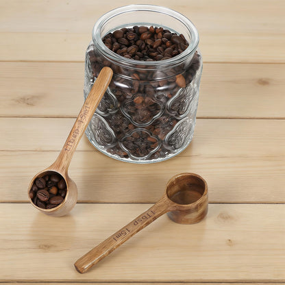 4 Pack Coffee Acacia Wooden Scoop Wooden Measuring Scoops for Canisters Jars 15ml 1 Tablespoon Small Coffee Scoop Acacia Woodens Measuring Spoons Home Kitchen Accessories for Beans Sugar Tea Bath Salt