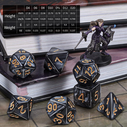 CiaraQ DND Dice Sets - 26 X 7 Polyhedral Dice (182pcs) with a Large Drawstring Bag Great for Dungeons and Dragons, Role Playing Table Game.