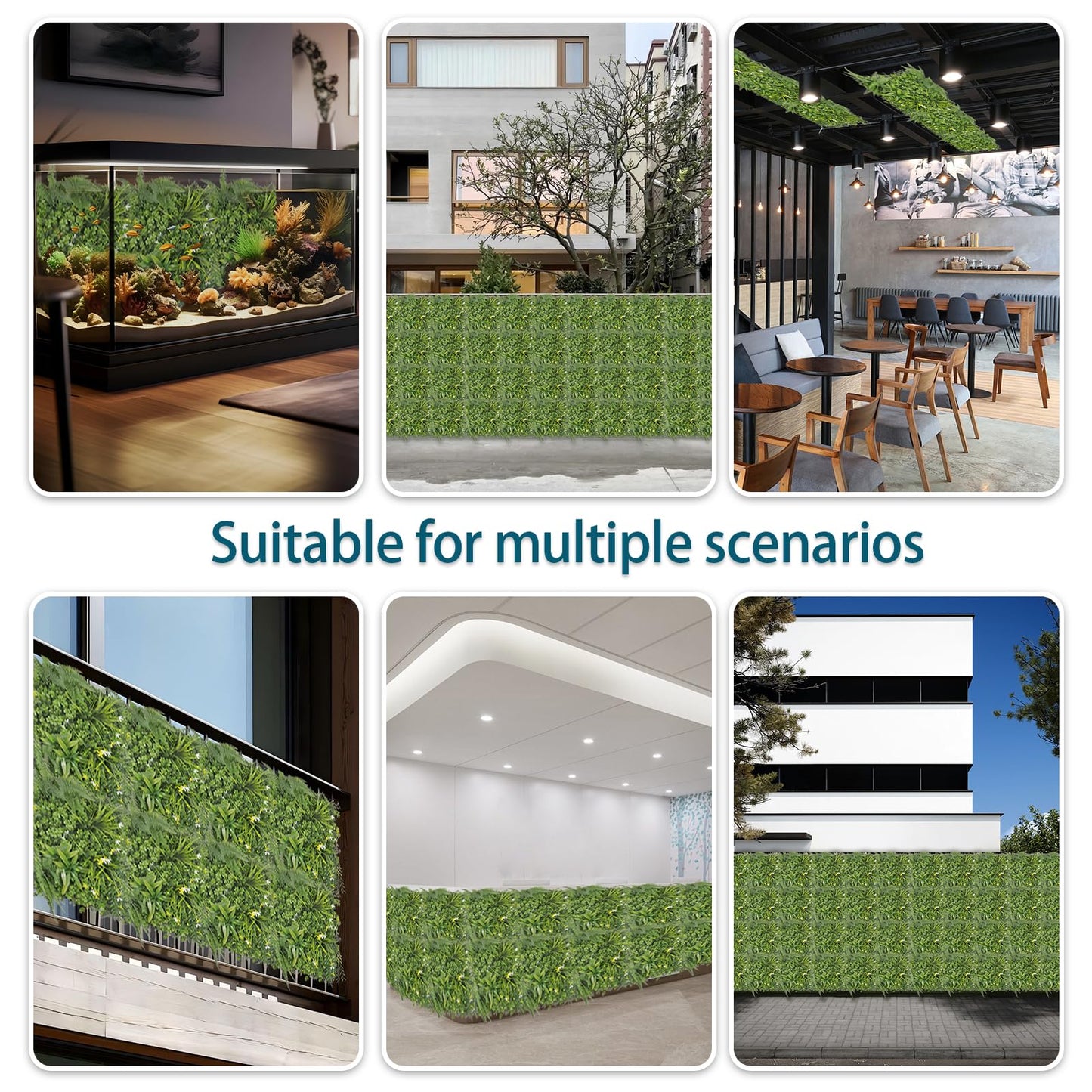 COARBOR 16 Packs 20" x 20" Artificial Boxwood 3D Panels Faux Ivy Fence Privacy Topiary Hedge Plant Fence Grass Wall Panels Backdrop for Balcony Patio Outdoor Indoor, White Yellow Flower