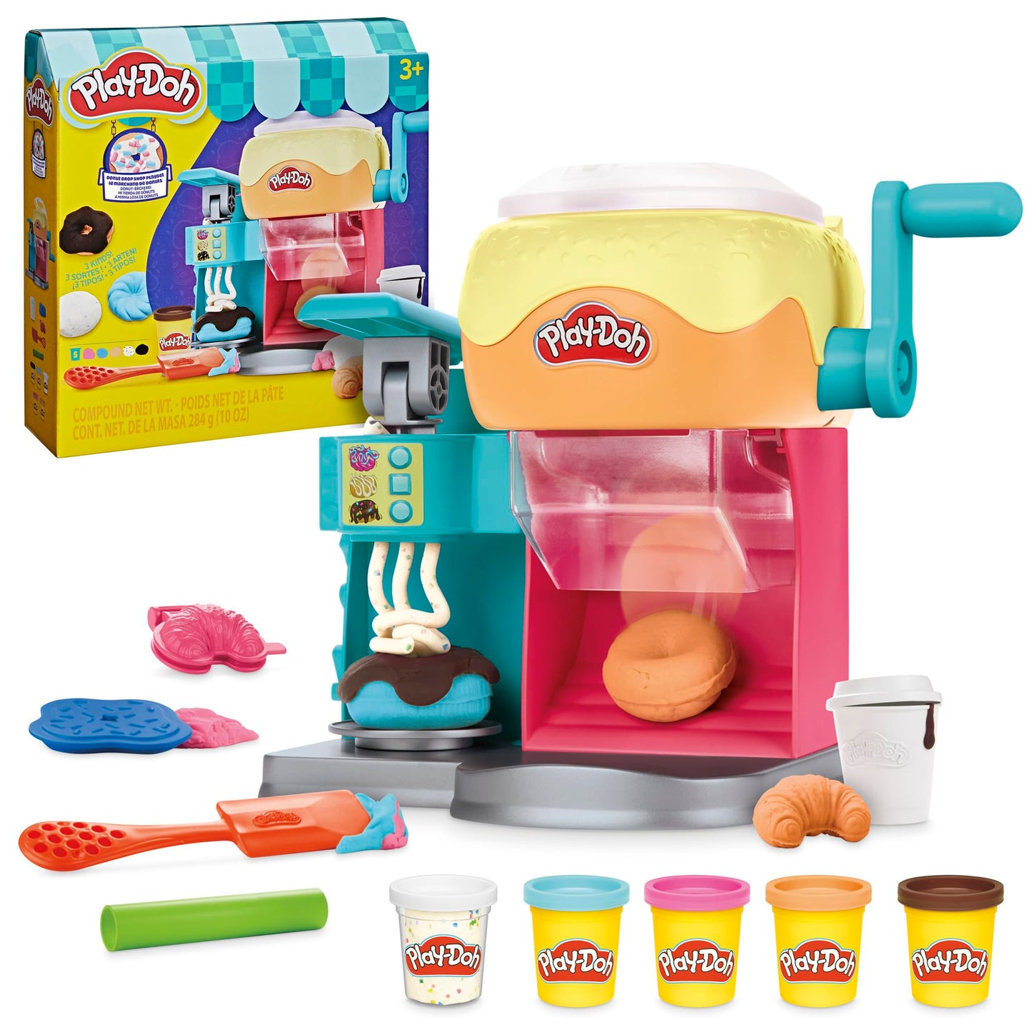 Play-Doh Donut Drop Shop Playset, Play Food Toy, Kids Arts & Crafts, Easter Gift for Kids 3+ Years