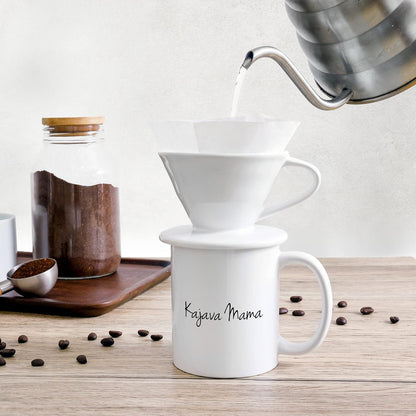 Ceramic Pour Over Coffee Dripper - Slow Brewing Accessories for Home, Cafe, Restaurants - 2 Cup Size, Brown