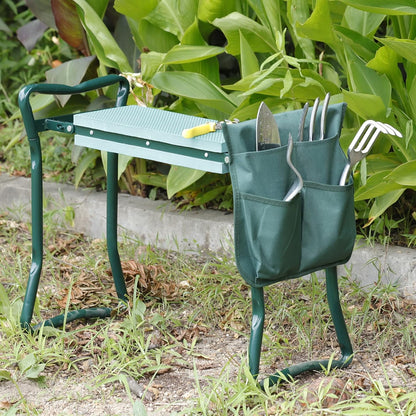 ZenStyle Foldable Garden Kneeler Seat with Tool Pouch Portable Garden Bench with EVA Foam Padded Kneeling Pad Gardening
