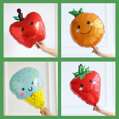 Hungry One Caterpillar Balloon Garland Kit, 164pcs Green Caterpillar Shaped Balloons with Fruit Foil Balloons for First Birthday Decorations Picture Book Story Theme Party Summer Baby Shower Supplies