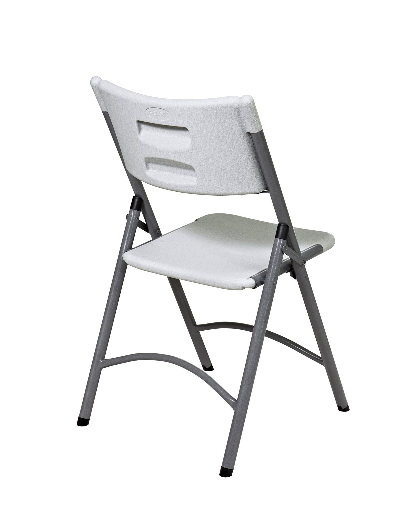 Office Star Resin Furniture for Indoor or Outdoor Use, 4-Piece Set, Folding Chairs Light Grey