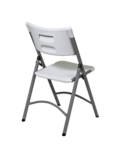 Office Star Resin Furniture for Indoor or Outdoor Use, 4-Piece Set, Folding Chairs Light Grey
