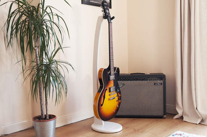 Ruach GS-1 Wooden Acoustic Guitar Stand Hanger for Acoustic and Electric Guitar - White