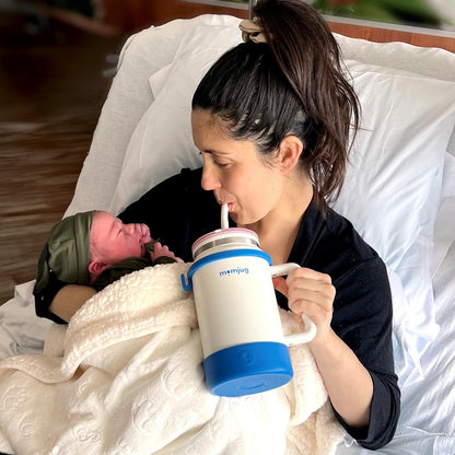 momjug Hydration Water Bottle for Moms 50oz (With Indicator, Pink)
