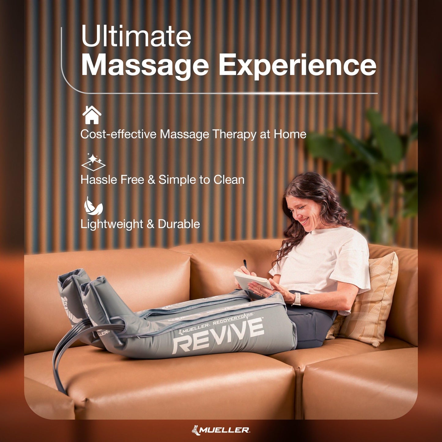 RecoveryCare Mueller REVIVE M2 Leg Compression Kit - Advanced Physical Therapy Equipment for Targeted Compression and Circulation Boost, Medium