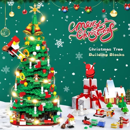 Advent Calendar 2025 Adult Kids Girls Boys Teens Women Men Christmas Tree Building Set,24 Boxes 1100+ Pcs Christmas Countdown Calendar Building Blocks with LED Light stocking stuffers for kids